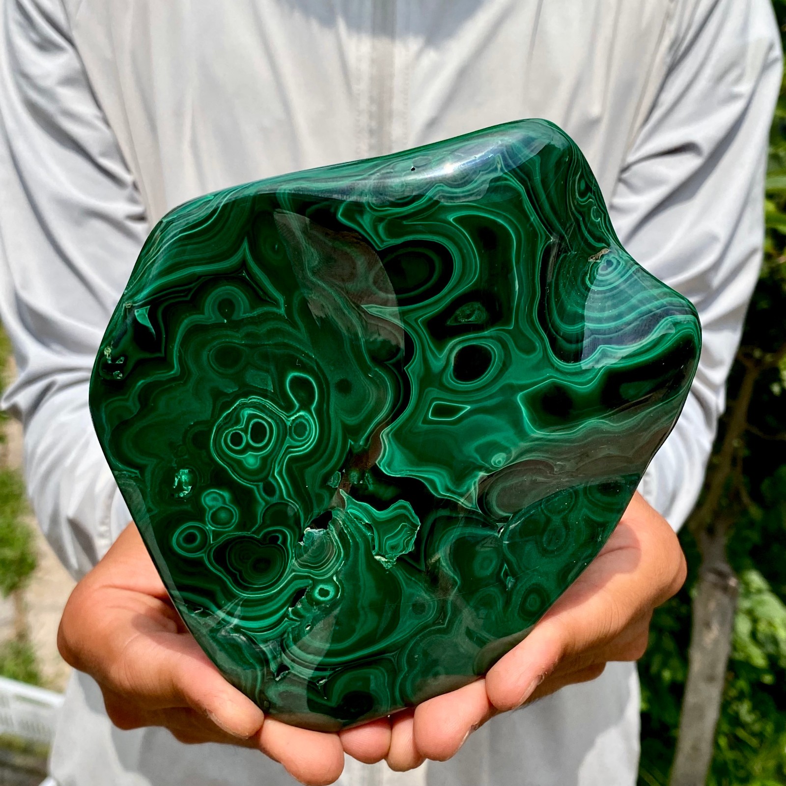 2.09LB Natural glossy Malachite transparent cluster rough mineral sample