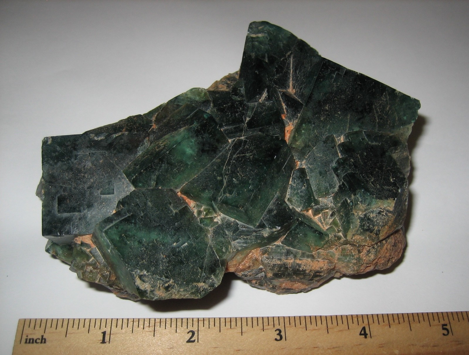 LARGE 4.3″ x 2.2″ NATURAL ROUGH GREEN FLUORITE CRYSTAL CLUSTER ~ 748.8grams *1