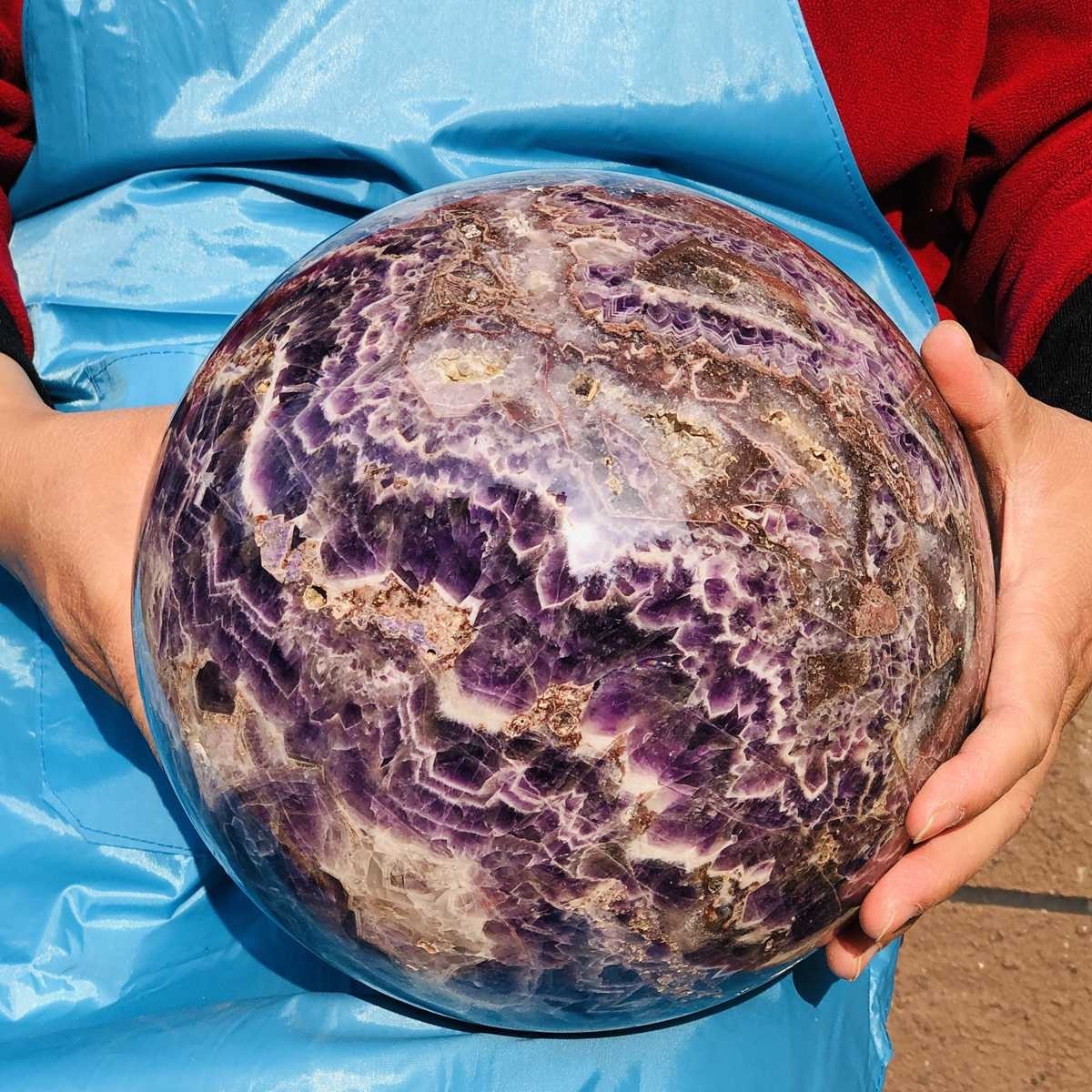 31.02LB Natural Crystal Dreamy Purple Crystal Ball lucky REiki healing