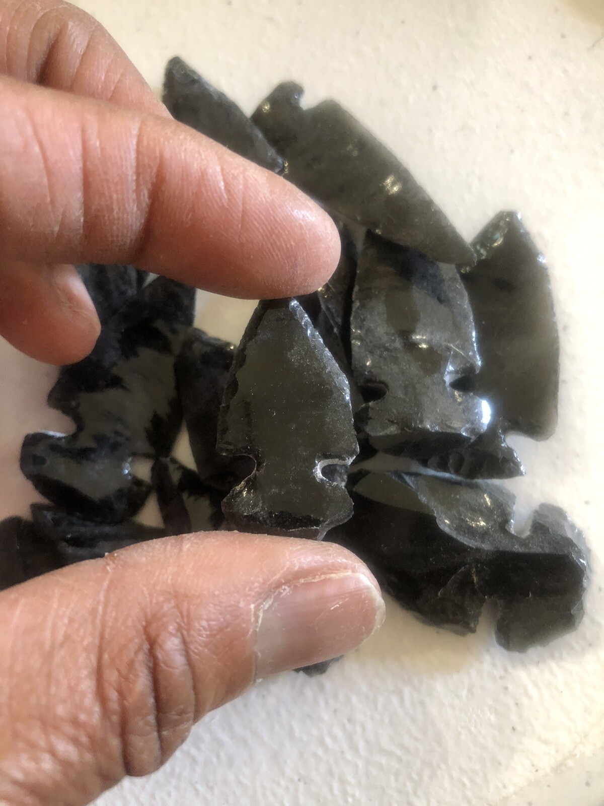 Apache Tear Black Obsidian Arrowhead