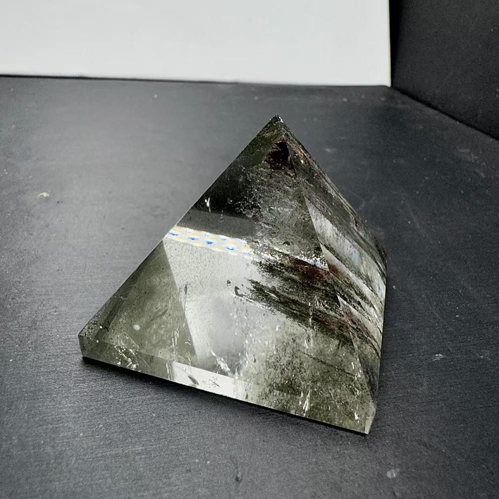 49*40mm Natural Garden Crystal Quartz Carved Pyramid Reiki Healing decor Gift