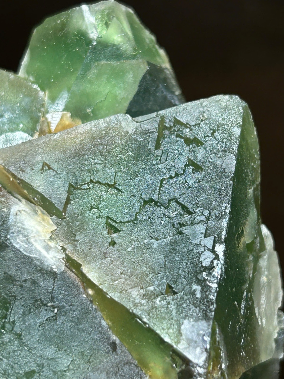 816g Natural Green Cubic Fluorite w/ Rainbow Crystal Cluster Specimen Healing