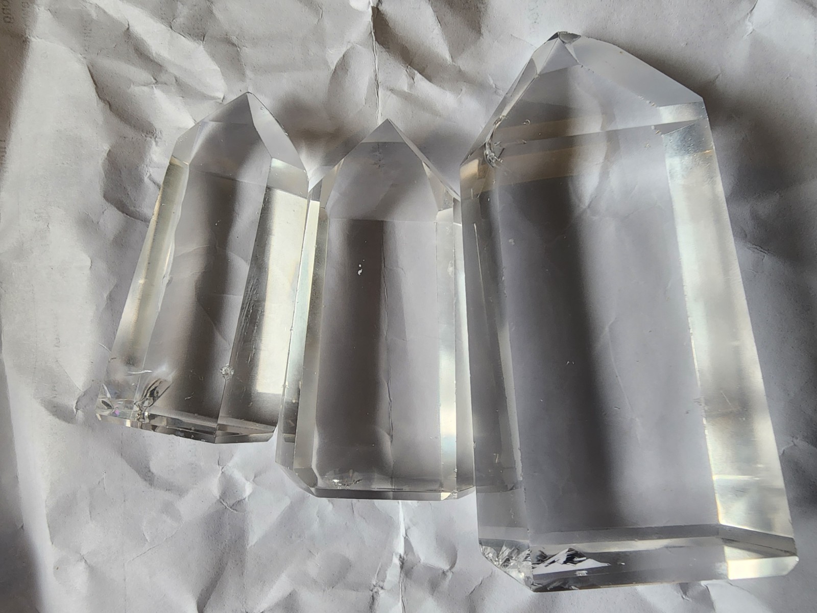 Faceting Grade Clear Quartz 2000+ Carats, three piece