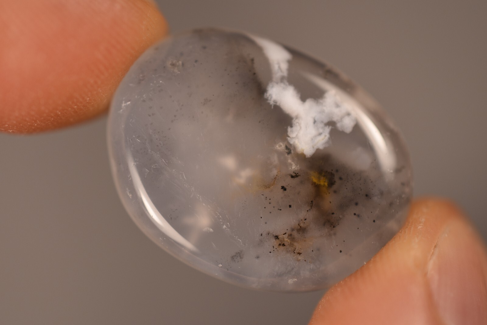 3 *DENDRITIC AGATE* Flat Stones 2-3cm 19.3g MERLINITE Chalcedony Palm Natural