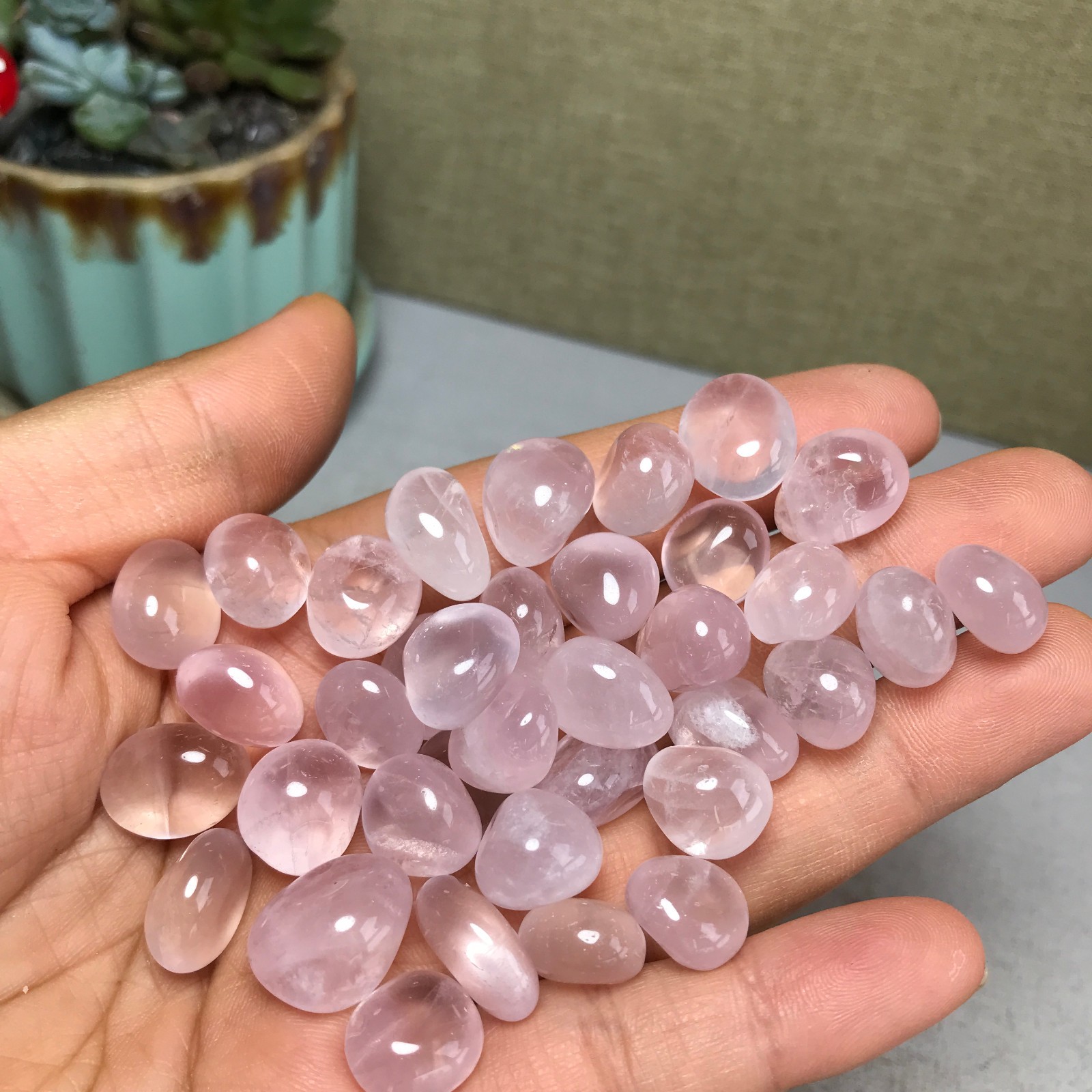 36pcs Rare Natural rose pink Crystal Semi-Precious stone specimens 70g A5376