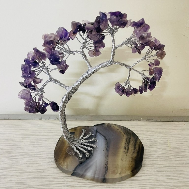 Handmade Amethyst Crystal Tree | Healing Gemstone Bonsai Home Decor Gift