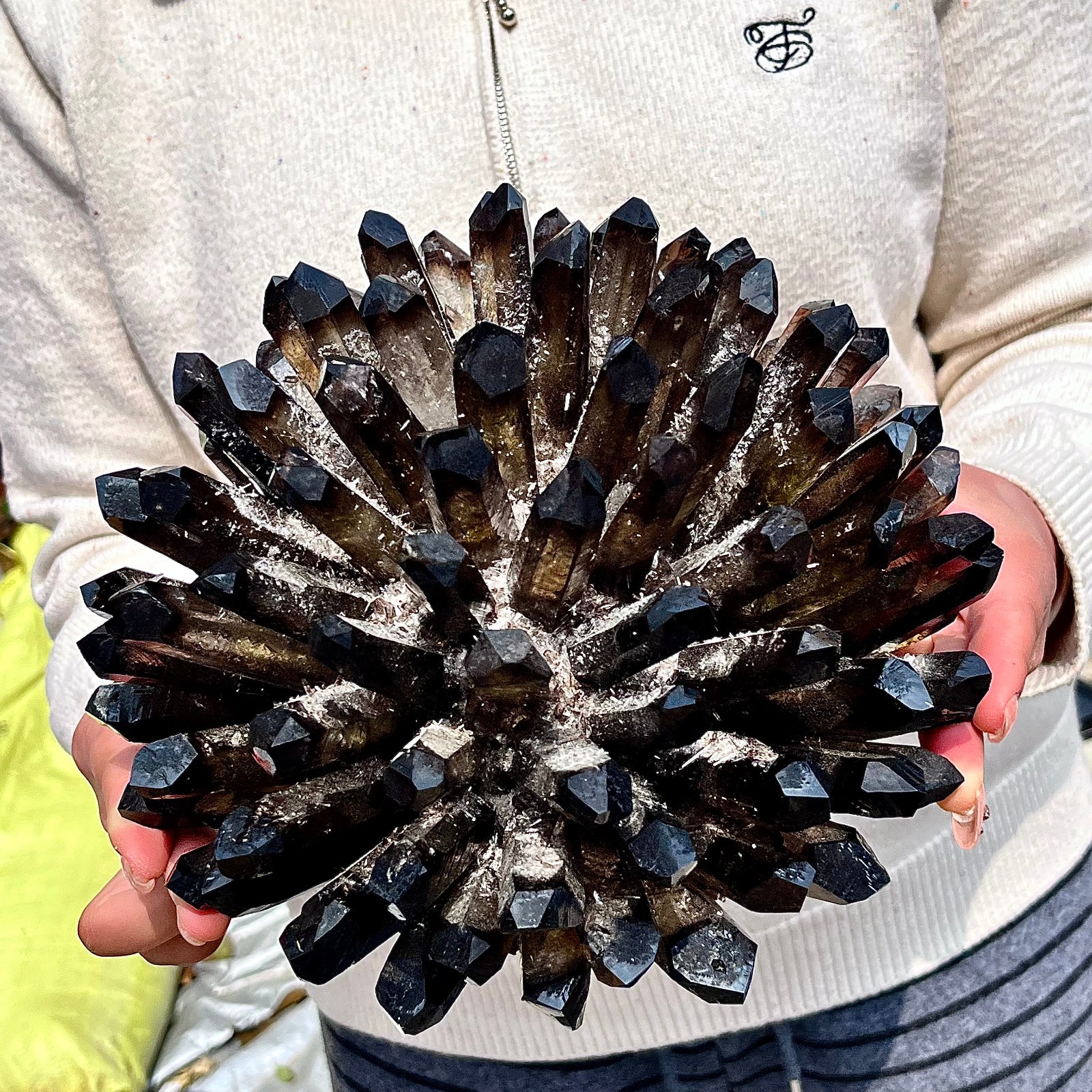 12.63LB New Black Phantom Quartz Crystal Cluster Mineral Specimen Spiritual The