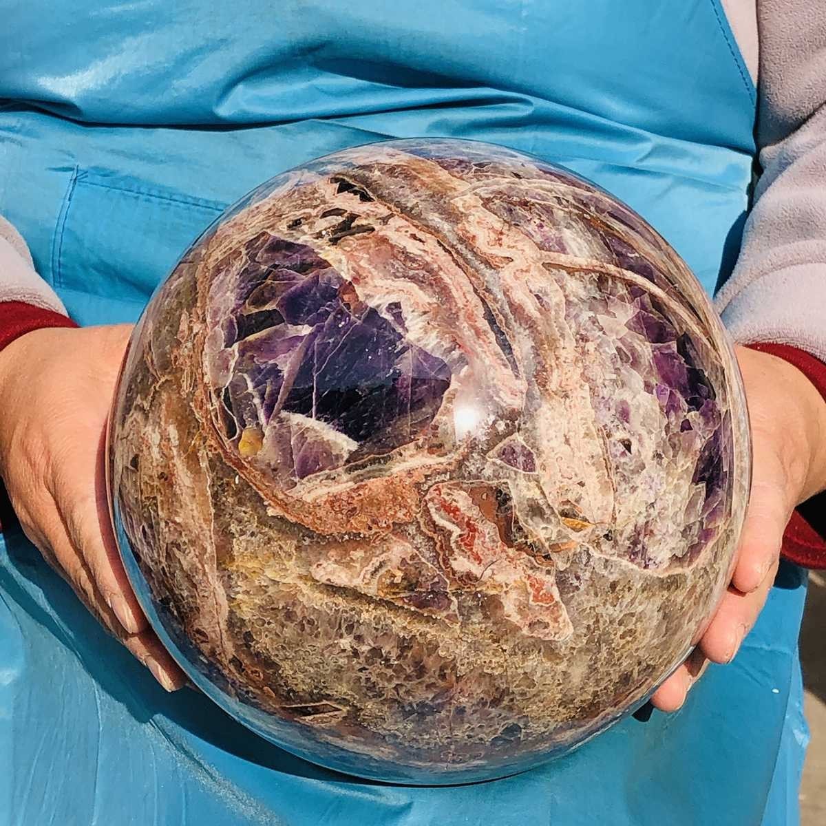19.8LB Natural Crystal Dreamy Purple Crystal Ball lucky REiki healing