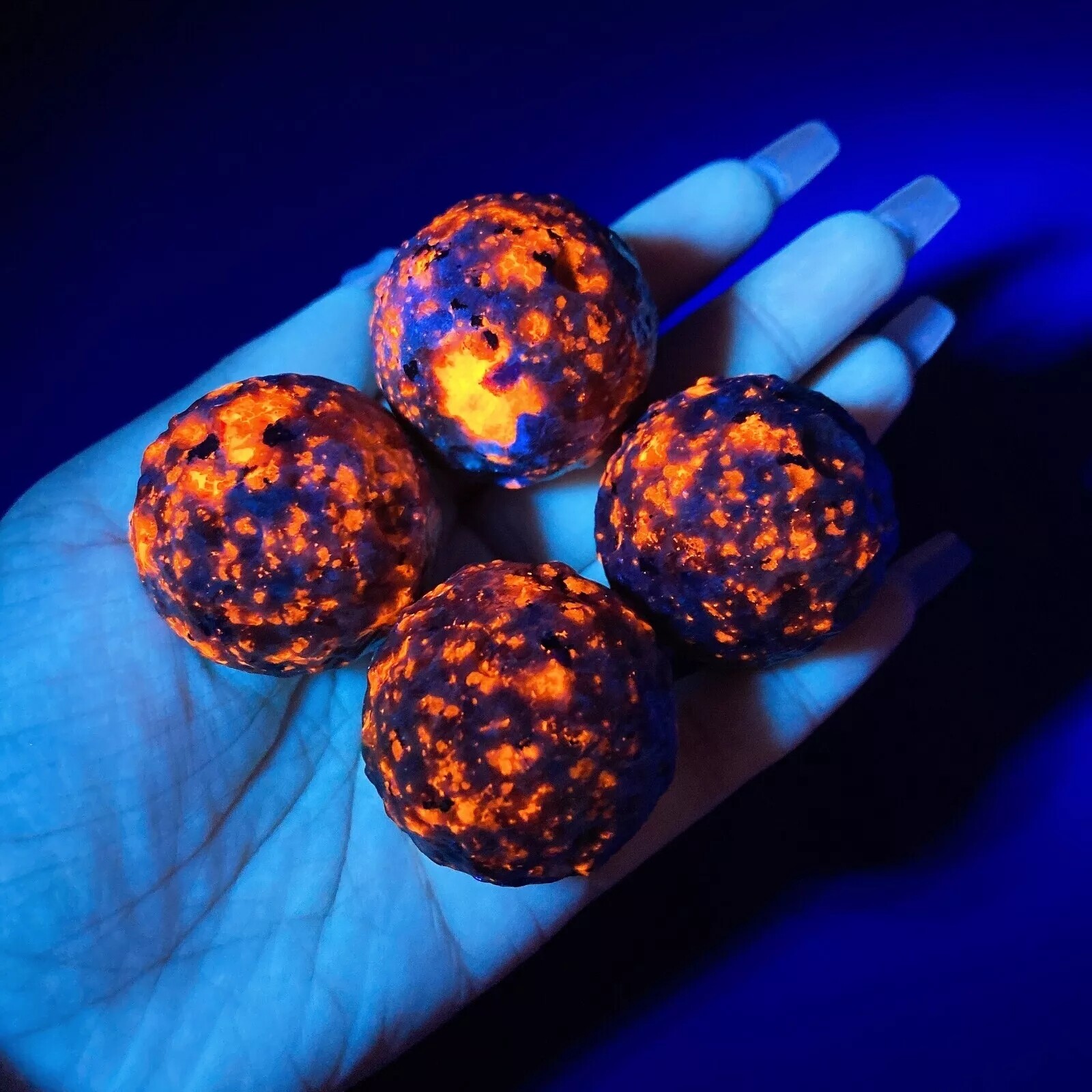 2x Natural Yooperlite Moon Sphere Crystal Stone Ball Reiki Healing Crystal 40mm