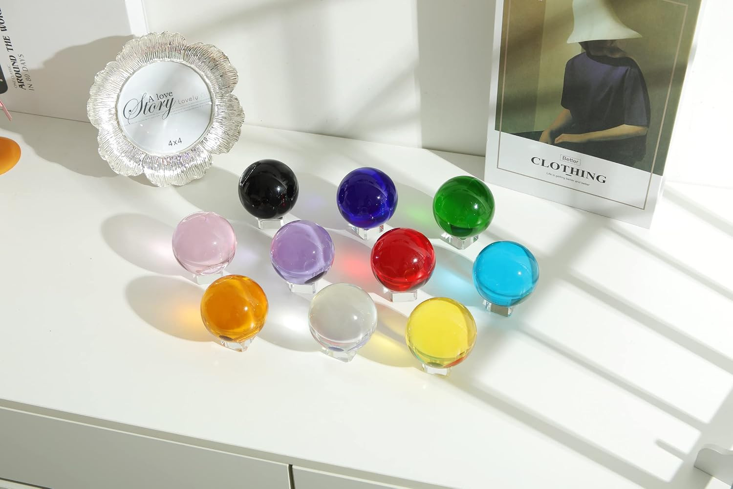 50Mm(2 Inch) K9 Photography Solid Crystal Glass Ball Sphere with Free Stand