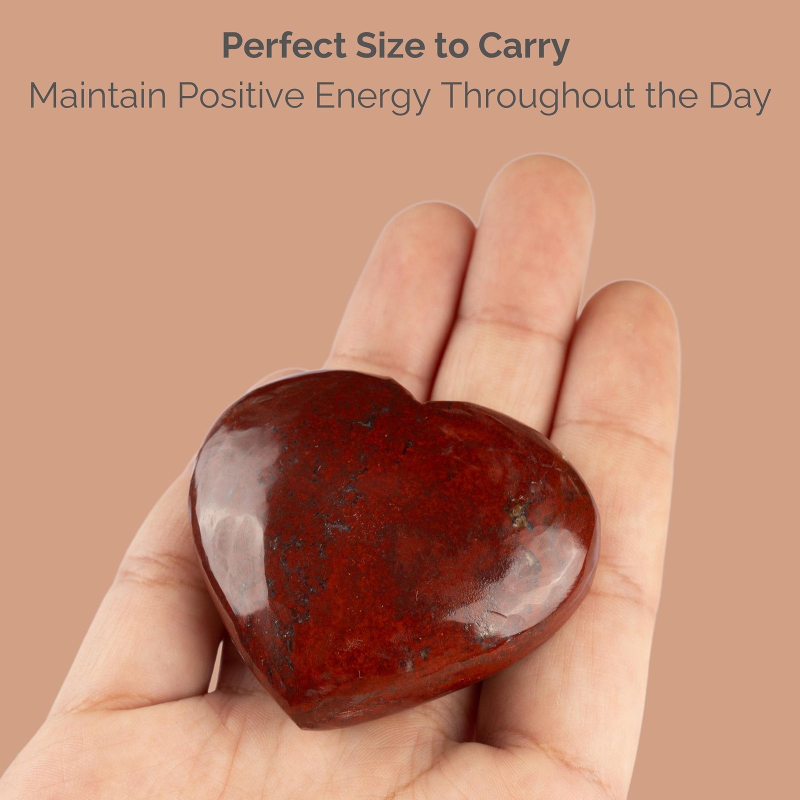 Red Jasper Heart Shape Crystal Palm Stone, Polished Stone, Spiritual Gift