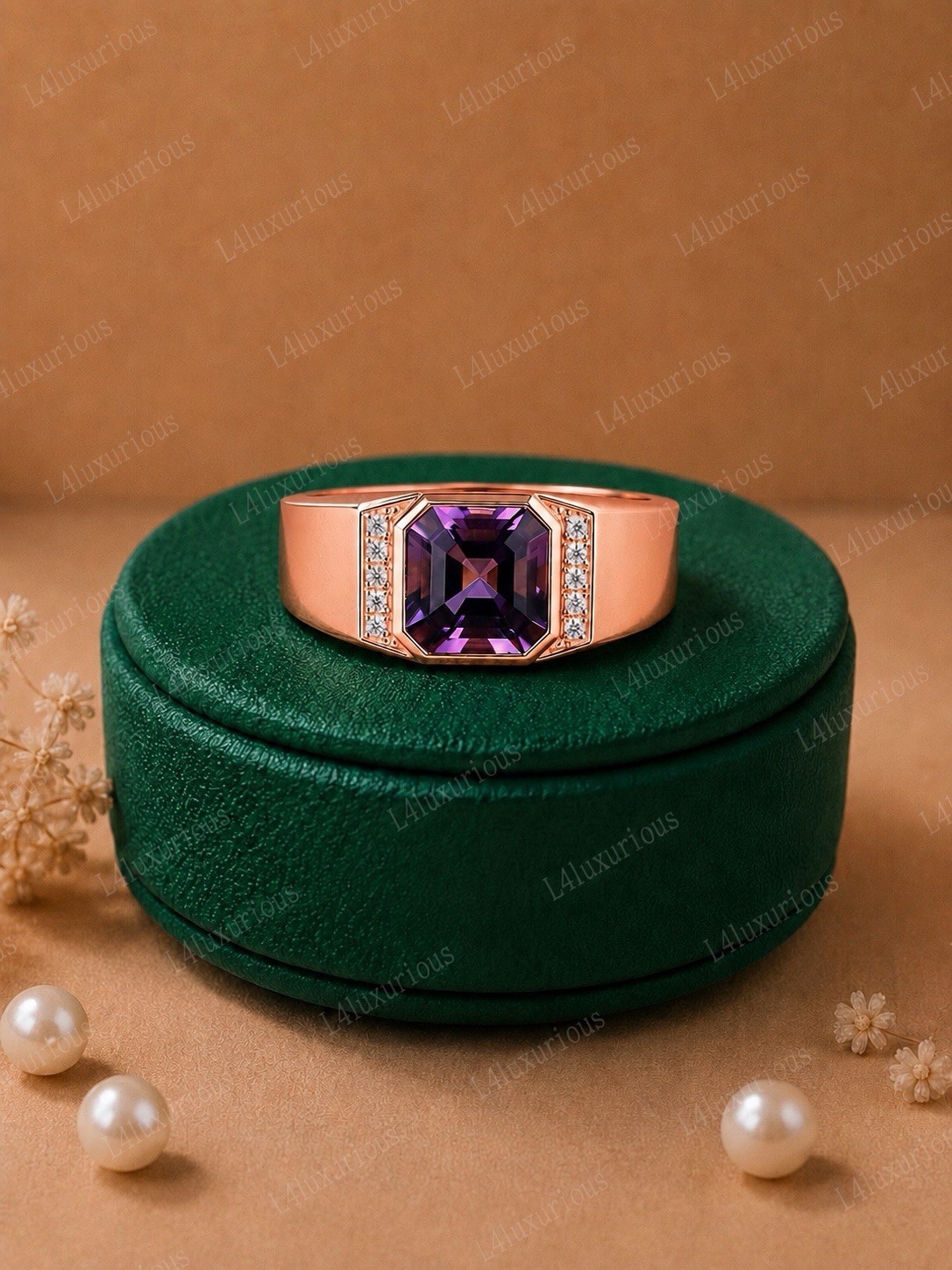 Natural Amethyst Ring For Men Ring Statement Ring Engagement Ring Gift For Him