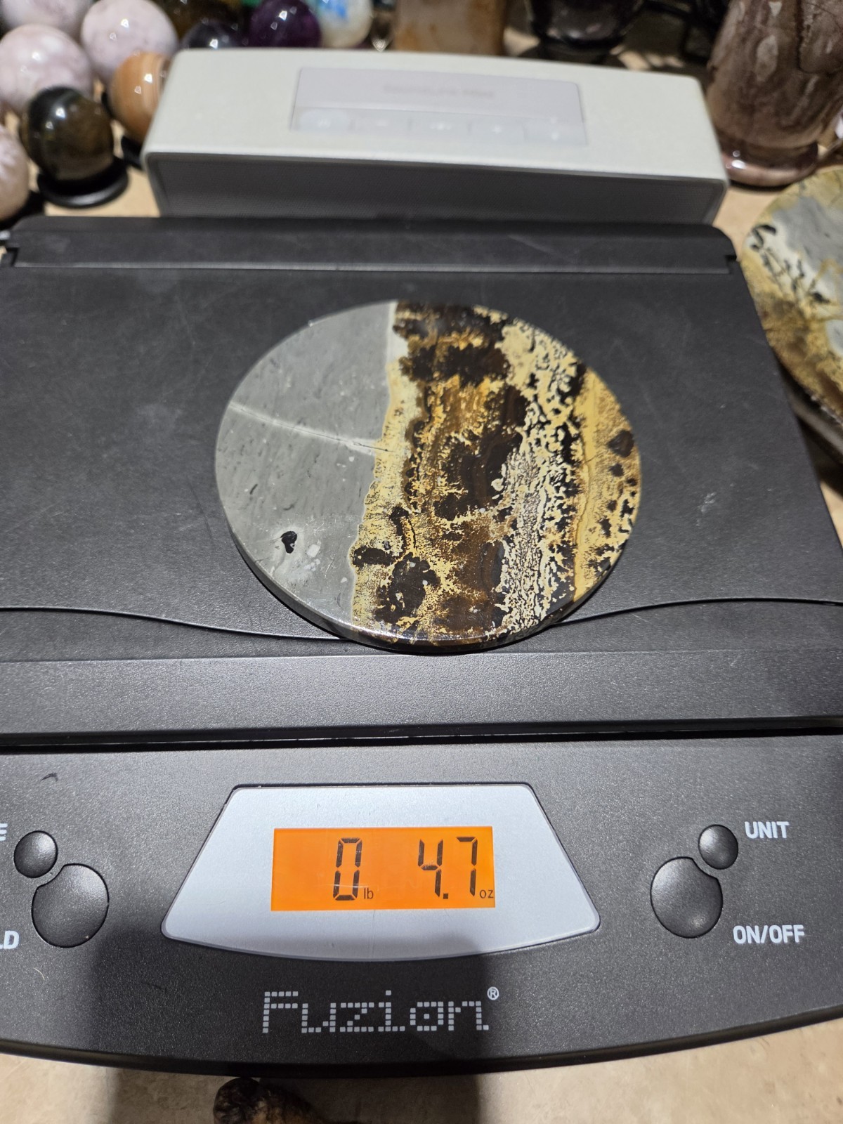 Crystal Picture Jasper Round Slab Coaster