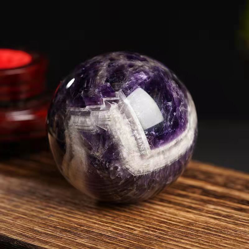 40mm Natural Dream Amethyst Reiki Healing quartz sphere ball crystal stone
