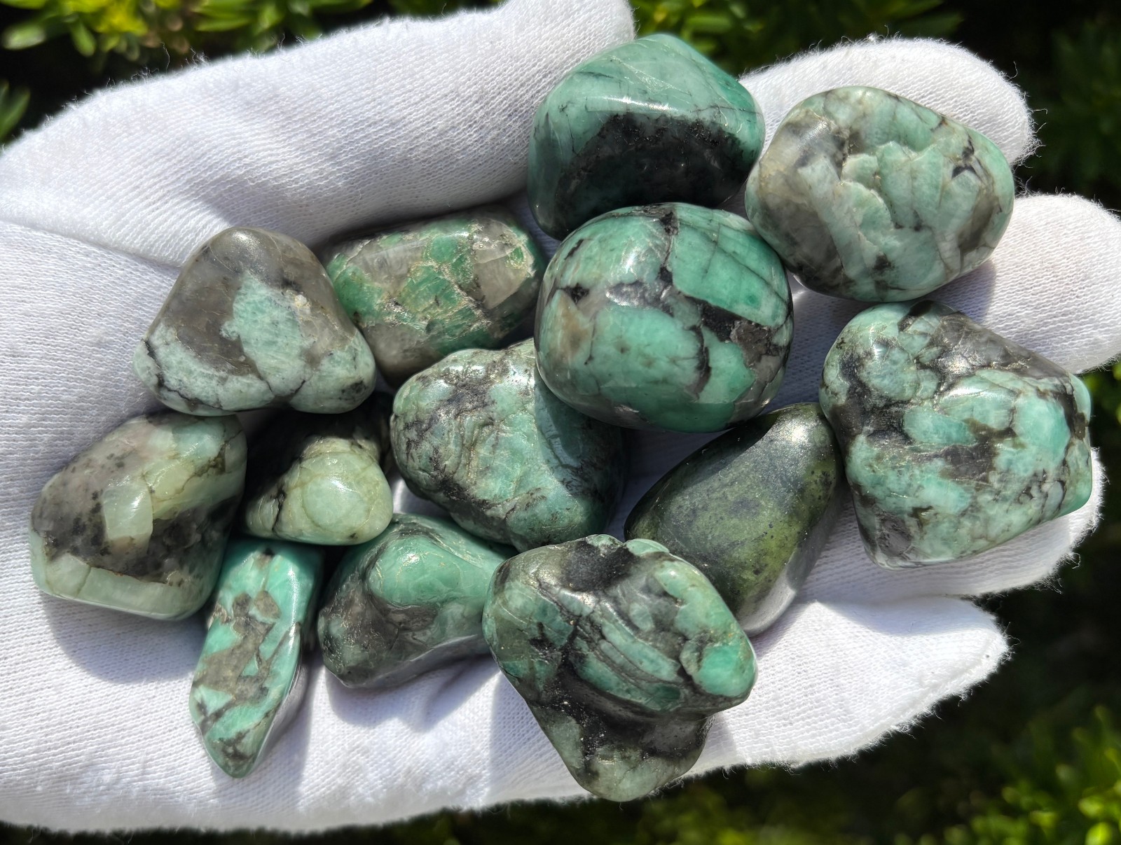 USA SALE 335g LOT EMERALD/GREEN CHERT/BIRD’S EYE RHYOLITE TUMBLES TUMBLED
