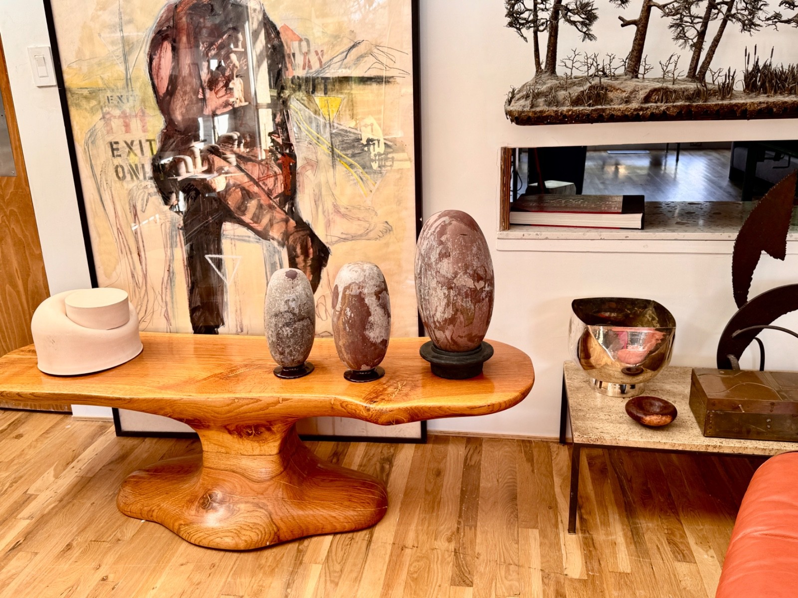 11″ Shiva Lingam Lingham Narmada River Stone Kyanite Vtg India Sculpture Art Vtg