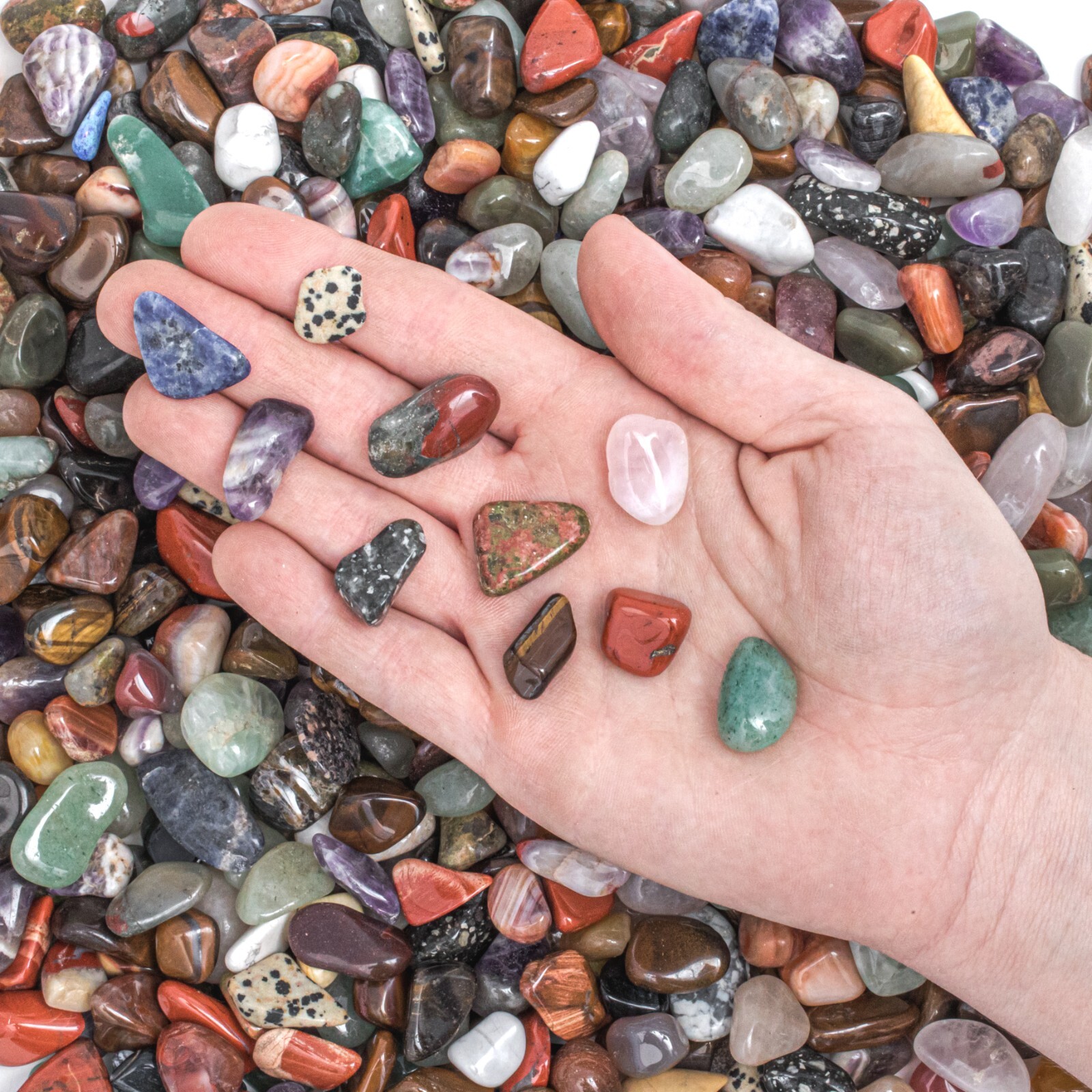 1/2 lb Small Tumbled South Africa Assorted Mix Gemstone Crystals Bulk Gems Rocks