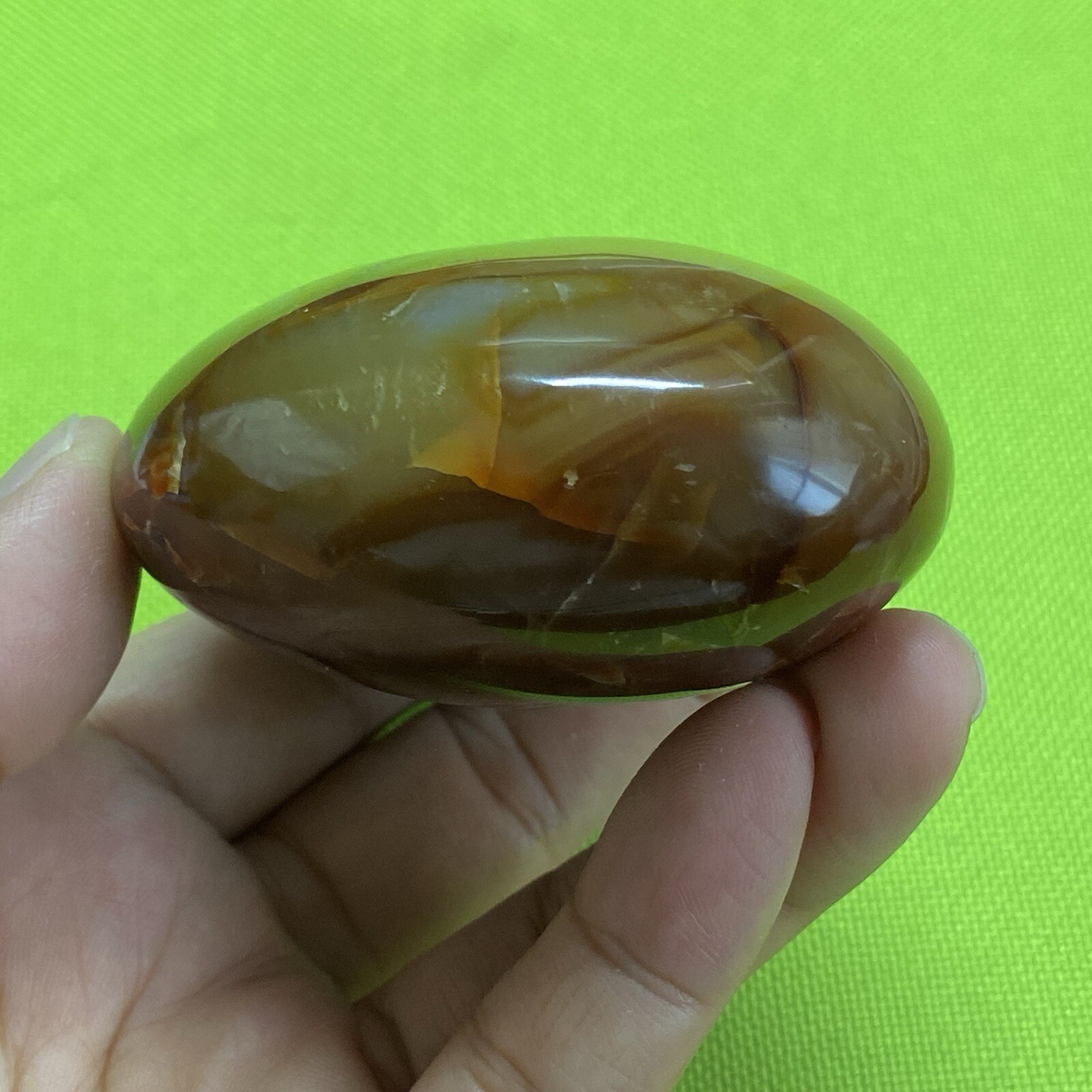71mm220g Beautiful Patterns Red Agate Heart Carnelian Reiki Display Mad Y109