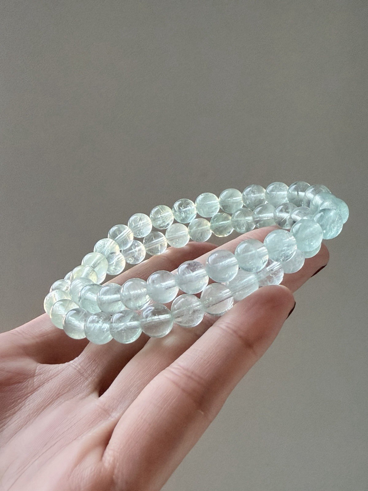 Natural Mint Green Fluorite Bracelet | 7.5mm