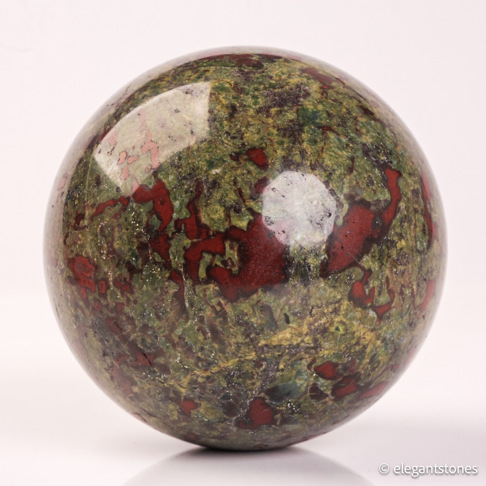 577g70mm Dragon Blood Sphere Crystal Ball Stone Quartz Reiki Healing Jasper