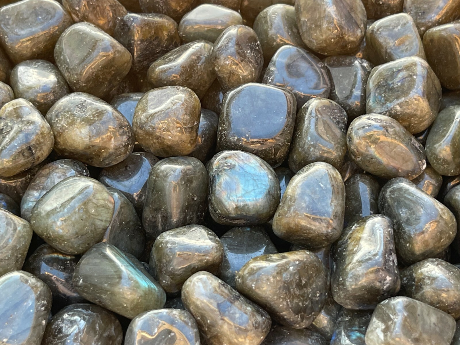 Labradorite Tumbled Stones, 0.75-1 Inch Tumbled Labradorite Stones,Wholesale Lot
