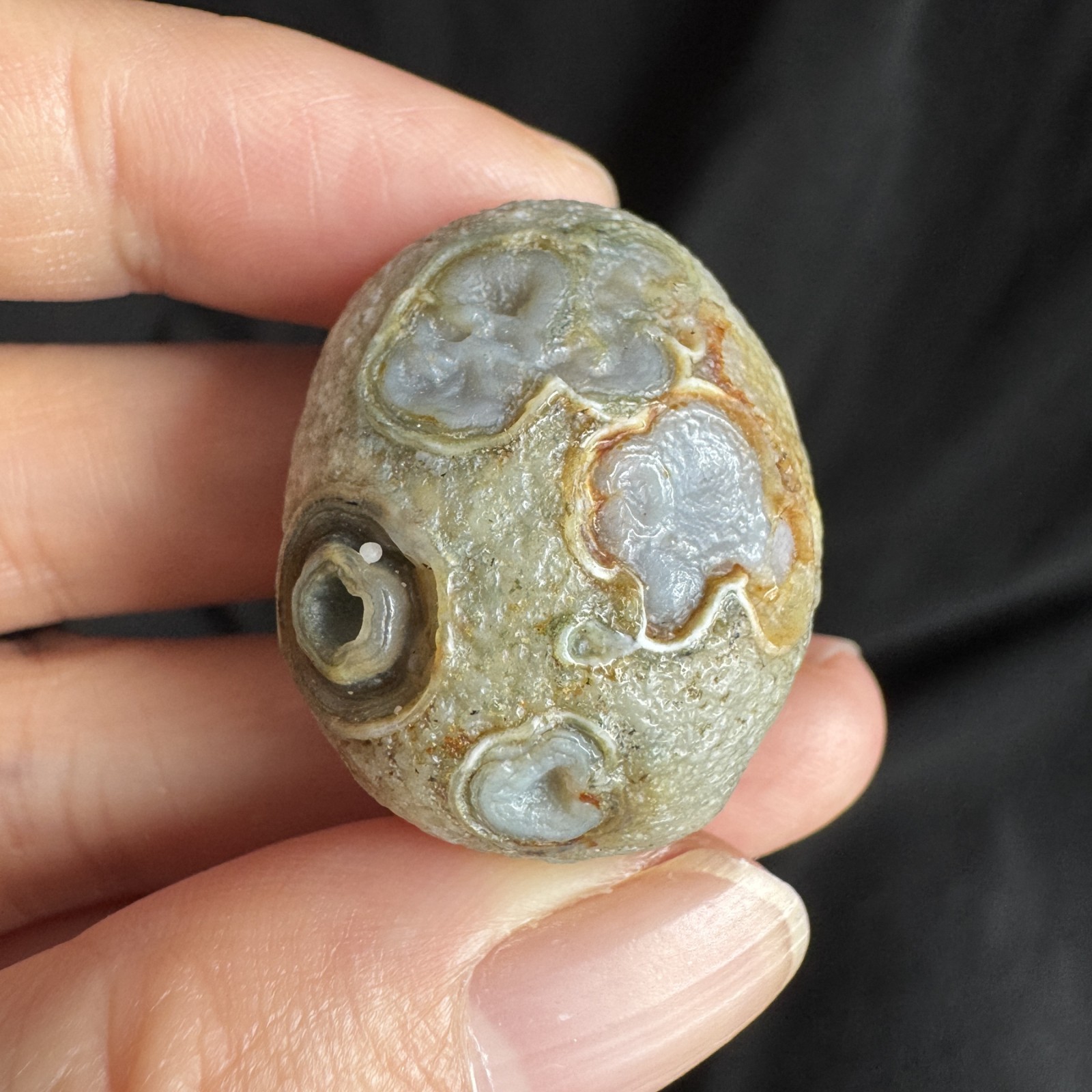 3.1cm/23.3g Raw Alxa Gobi Raised Relief Eye Agate, Mongolia-4791