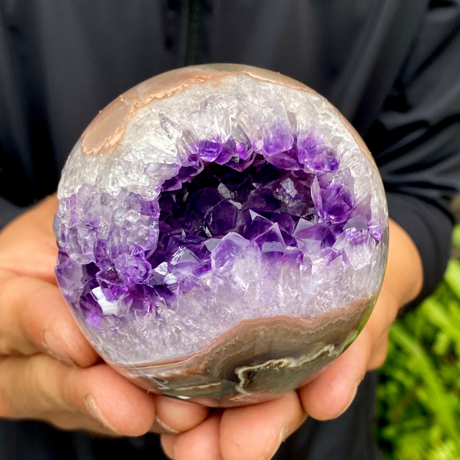 477G Natural Amethyst Agate Opening Smile Quartz Cluster Crystal Specimen Hea