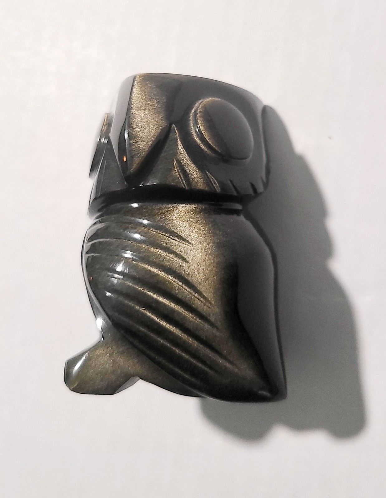 Gold obsidian Owl Reiki crystal skull decor crystal gift 500gm