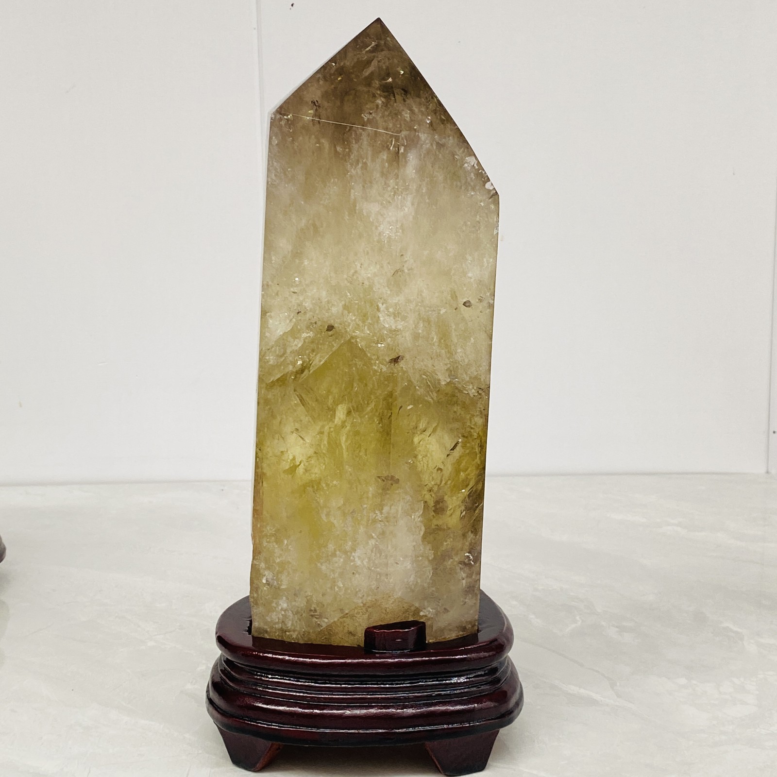 Natural Yellow Smoky Quartz Crystal Tower Point Healing Stone 9.21LB (Stand)