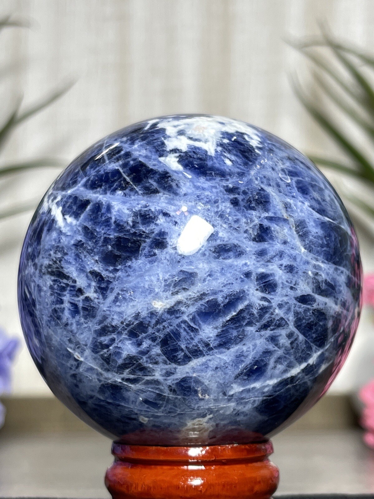SODALITE SPHERE – Blue Mineral Orb Crystal Reiki Chakra Witch Reiki Yoga Decor