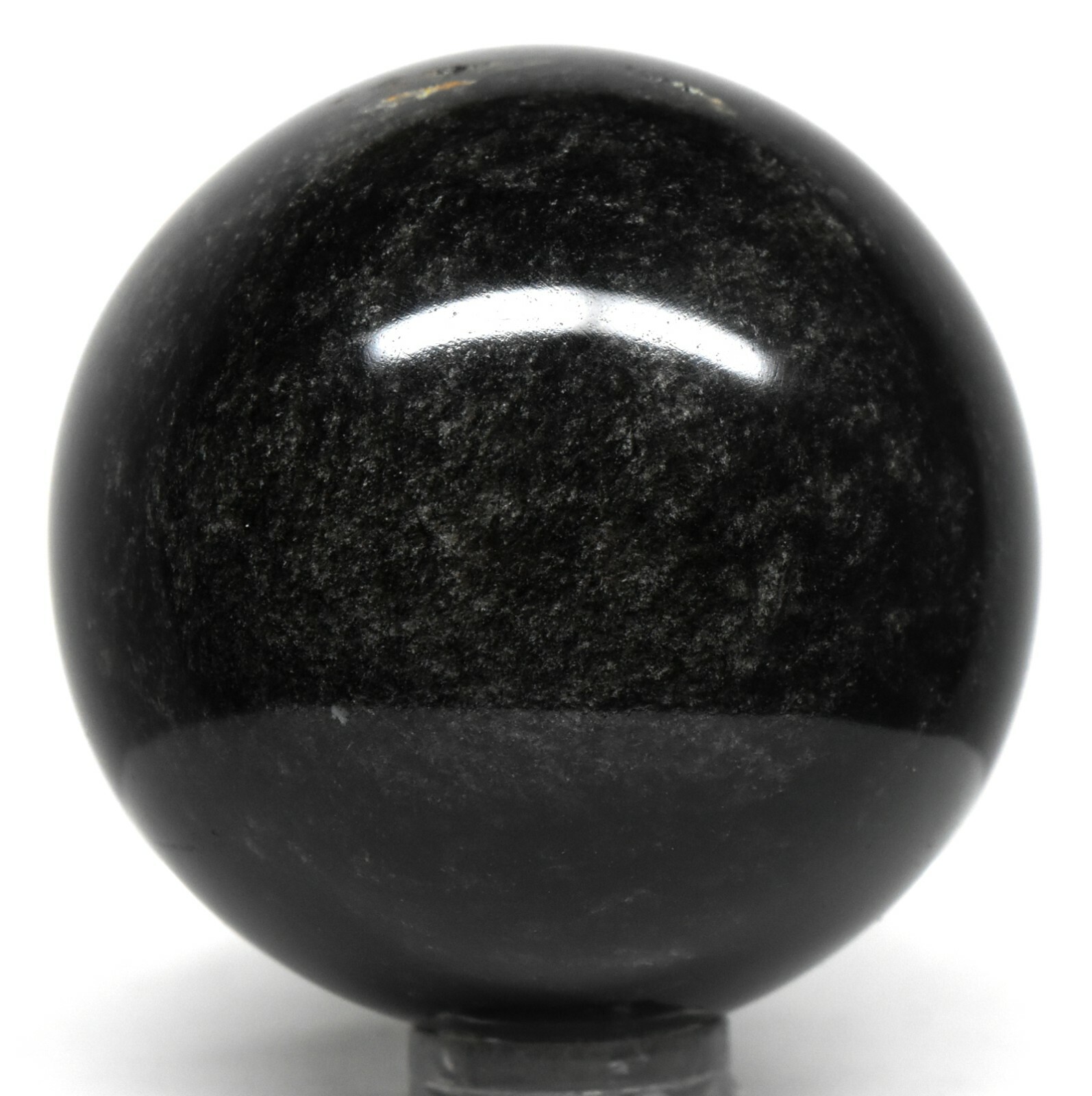 49mm Silver Sheen Black Obsidian Sphere Polished Natural Gemstone Crystal Mexico