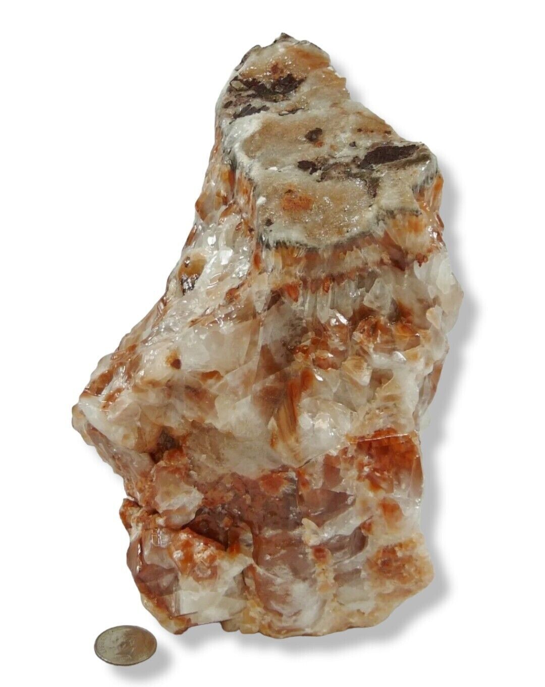 5.4 LB Beautiful Natural Red Calcite Crystal Cluster Freestanding – Mexico