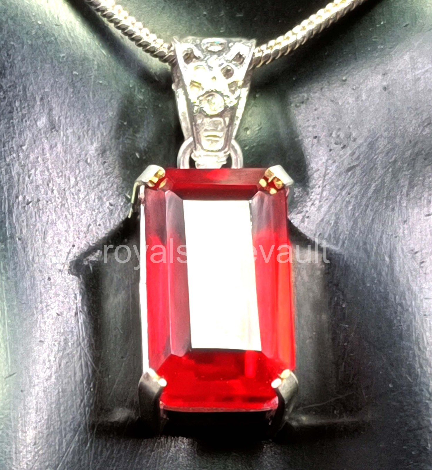 IGL Certified 41.55 Ct Natural Red Ruby Emerald Pendant – Solid 925 Silver 5AOF
