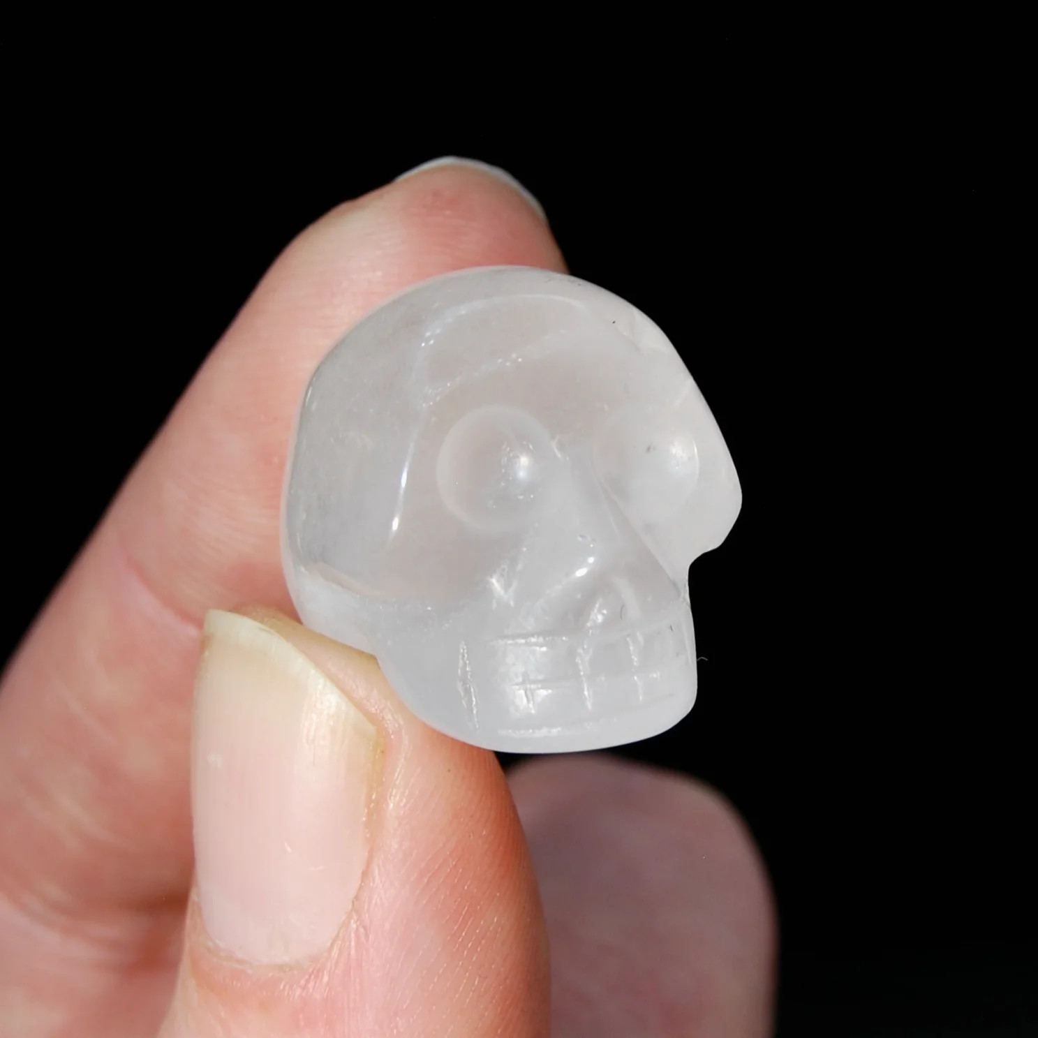 ONE 1in Mini Clear Quartz Carved Crystal Skull