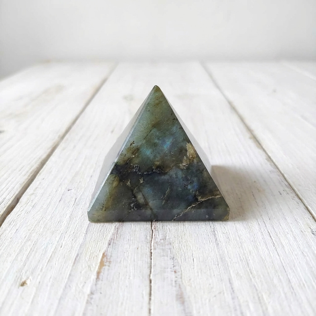 Certified Handmade Labradorite Pyramid | Crystal Tower for Third Eye Chakra