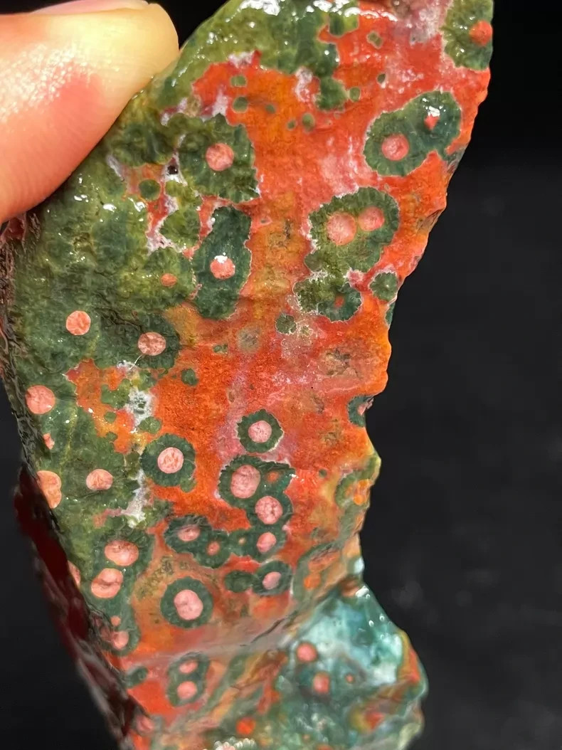 Dark Reef Red Ocean Jasper Orbicular Eyes Healing Collector Crystal