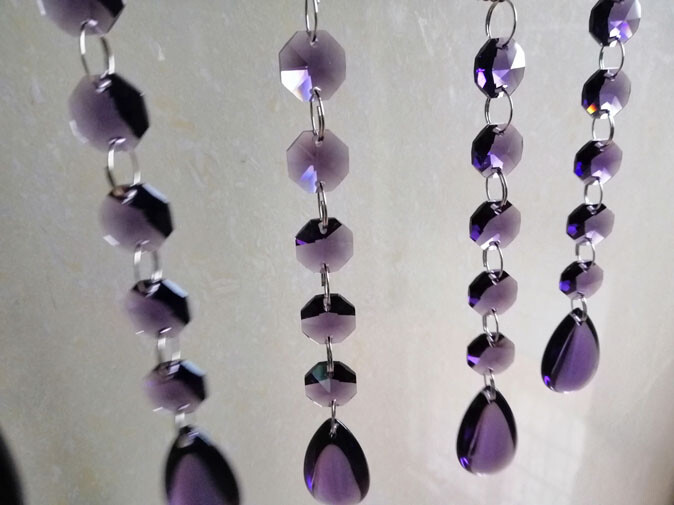 10/Lot Purple Crystal Chandelier Part Glass Prisms 1.5”/38MM Hanging Drop