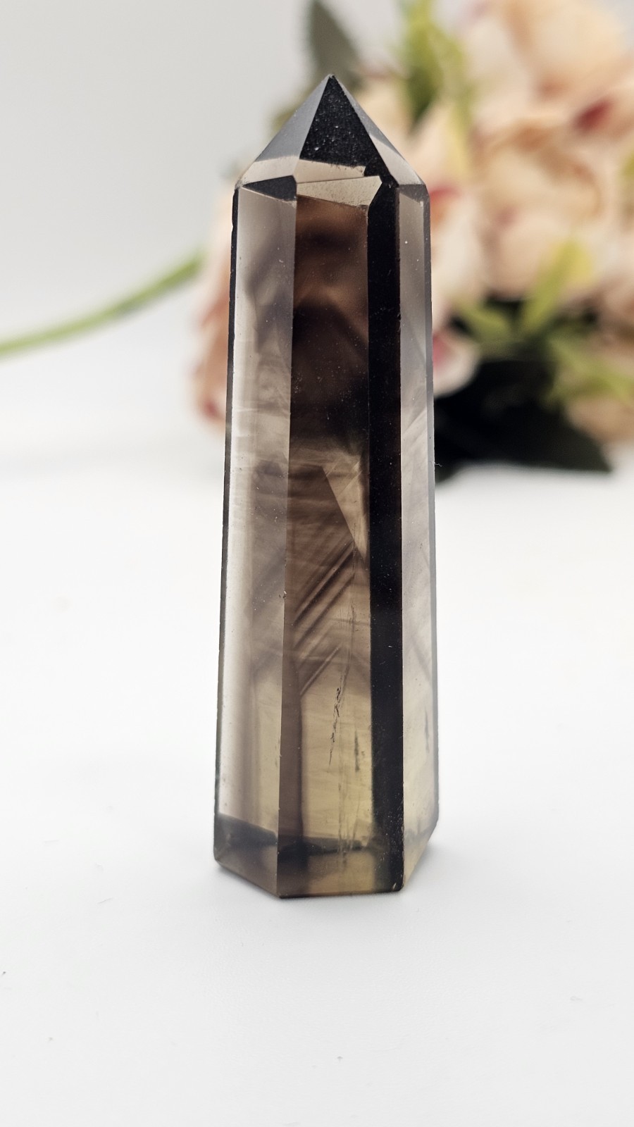 Smokey quartz Point with phantoms 37g 6.9cm Tower crystal smoky grounding