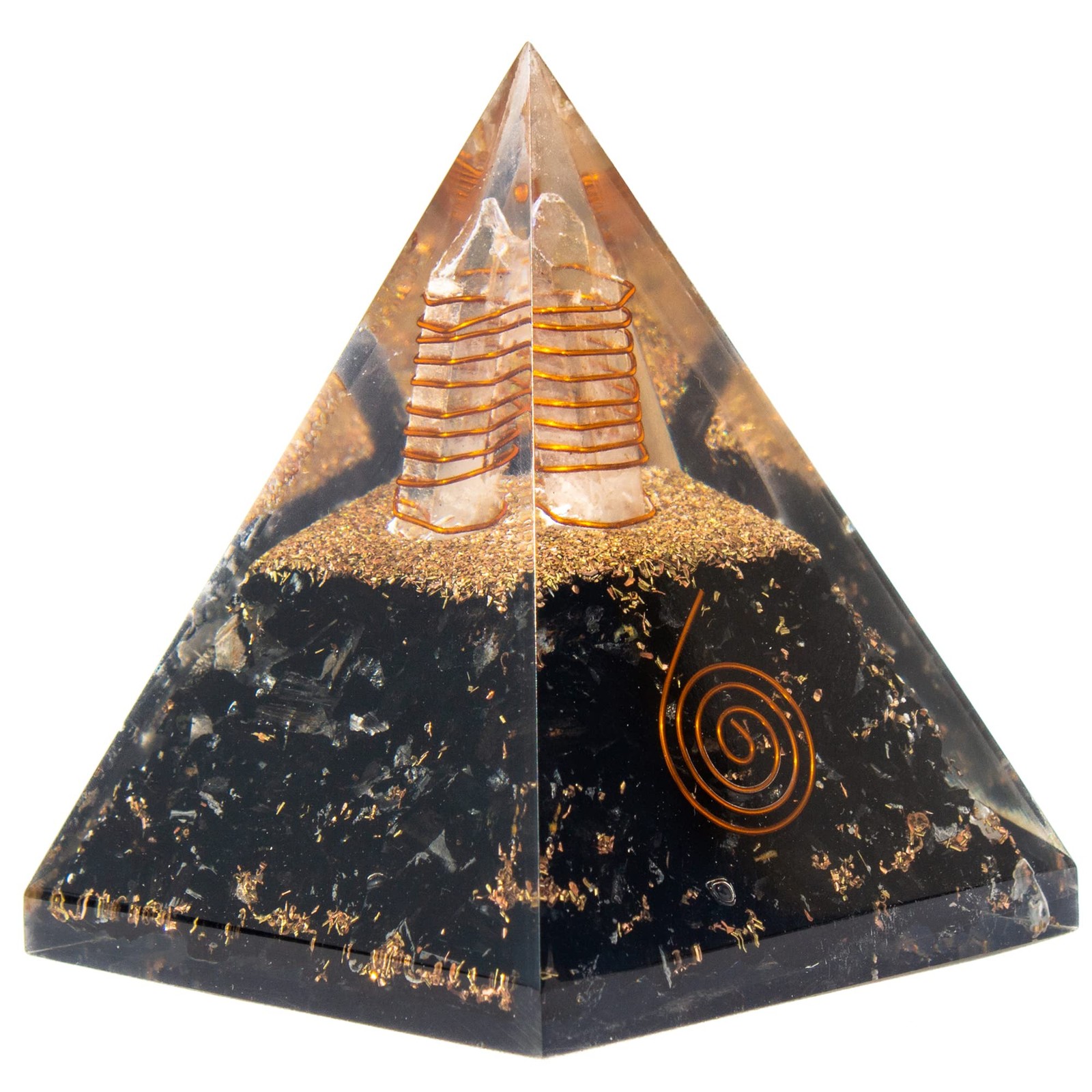 Shungite Orgonite Pyramid for Energy Cleansing, Protection, Grounding Energy, Sp