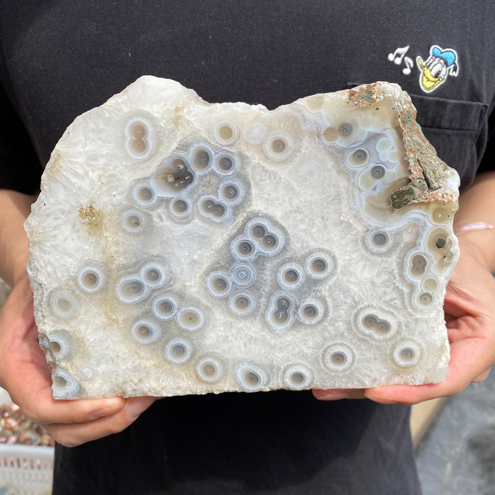 3.9lb Natural agate crystal slices Rough mineral specimen healing