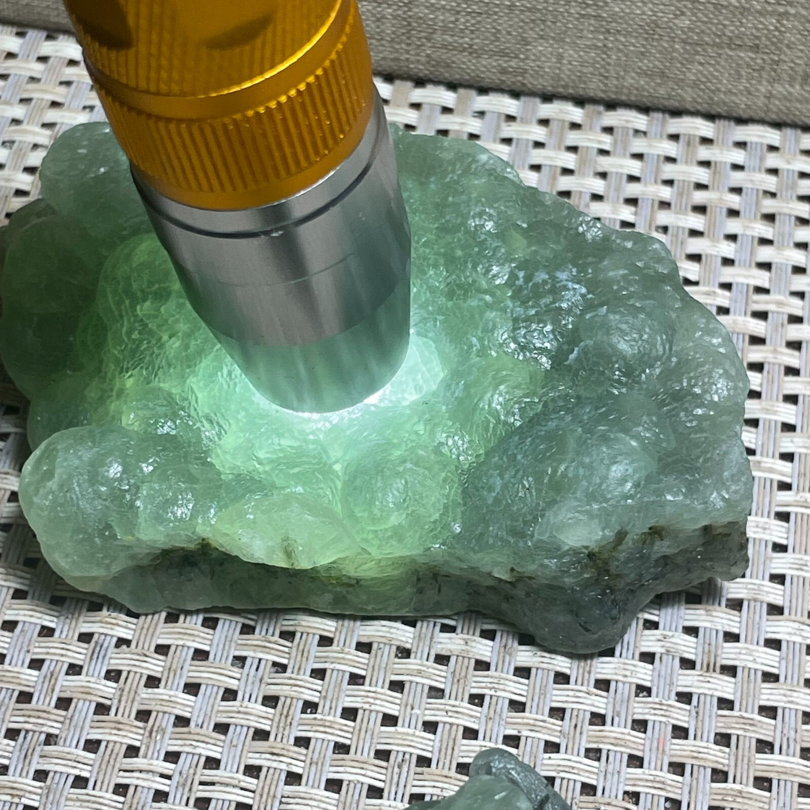 Rare Natural green chalcedony grape agate tourmaline symbiosis specimen 216g A28