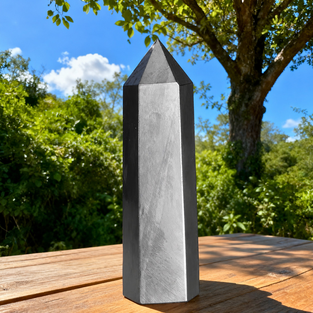 Hematite Crystal Tower Natural Gemstone Obelisk Wand Healing Stone Decoration
