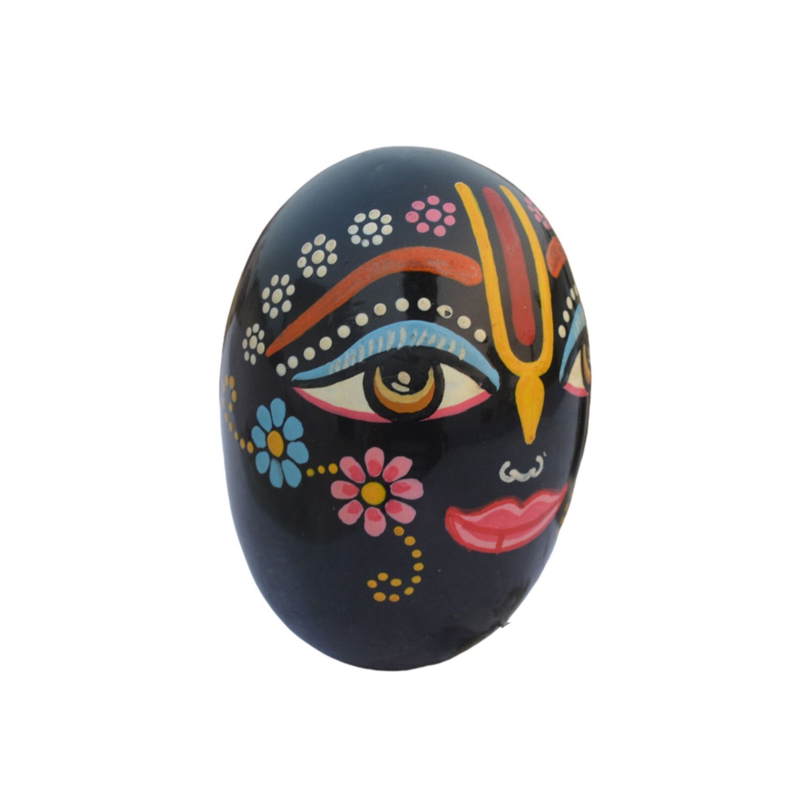 Painted Shaligram Krishna Stone for Home Puja Gandaki River Nepal
