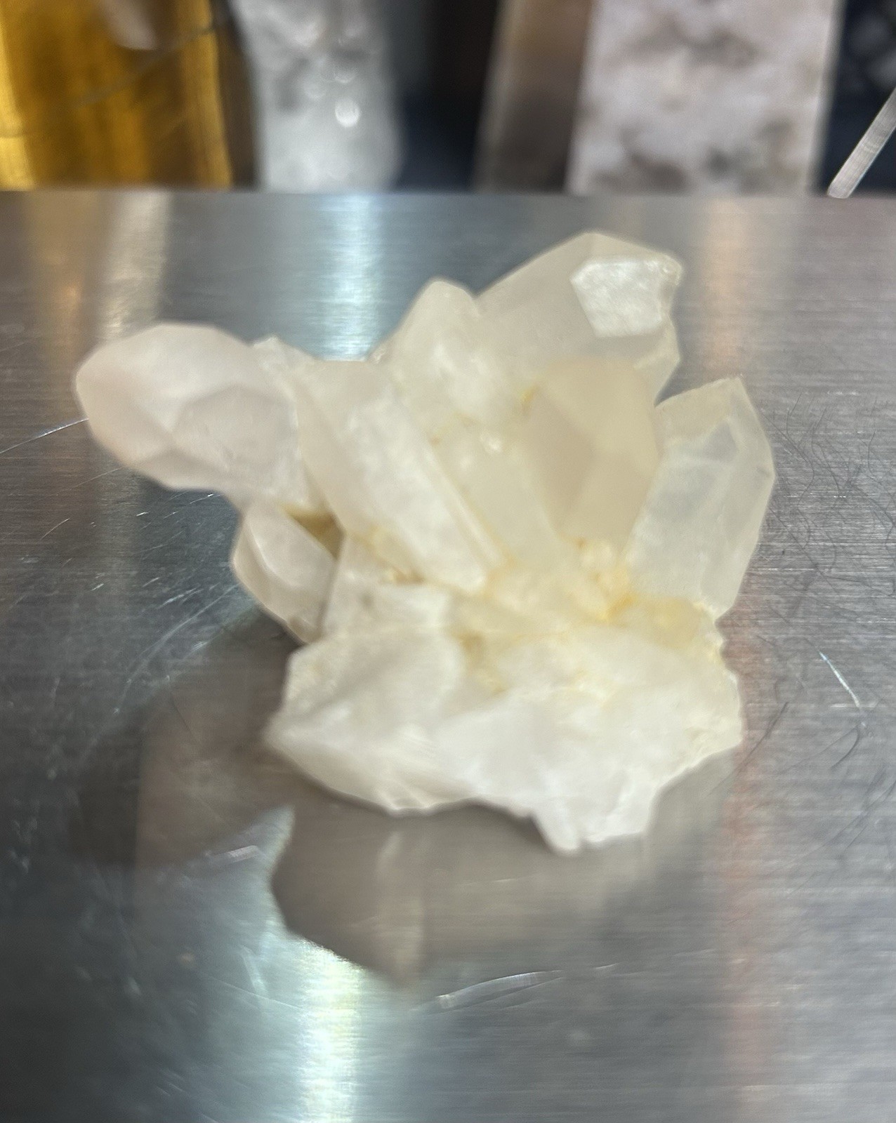 38g Natural White Quartz Crystal Point Cluster