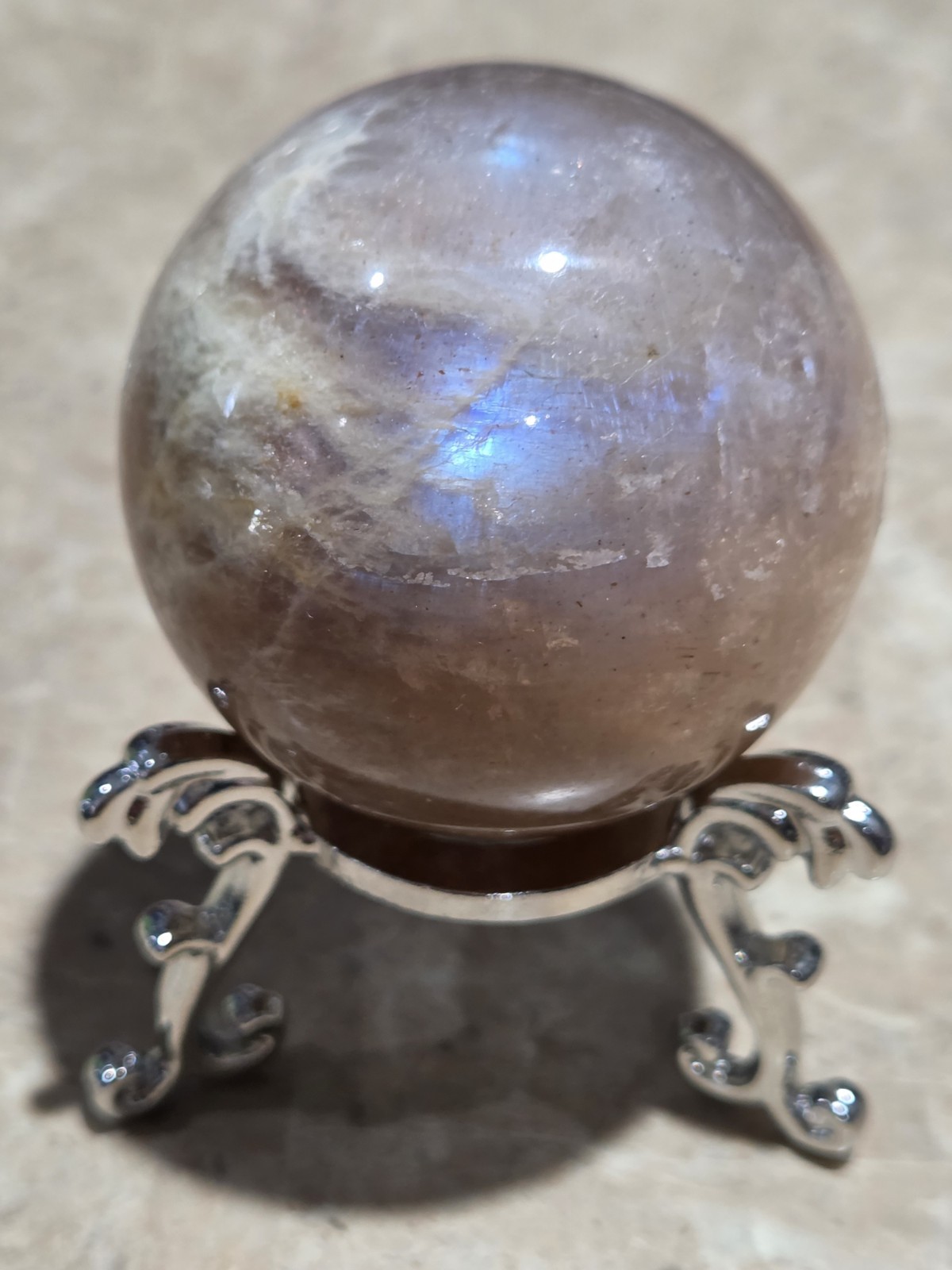 Crystal Peach Moonstone/Sunstone Sphere
