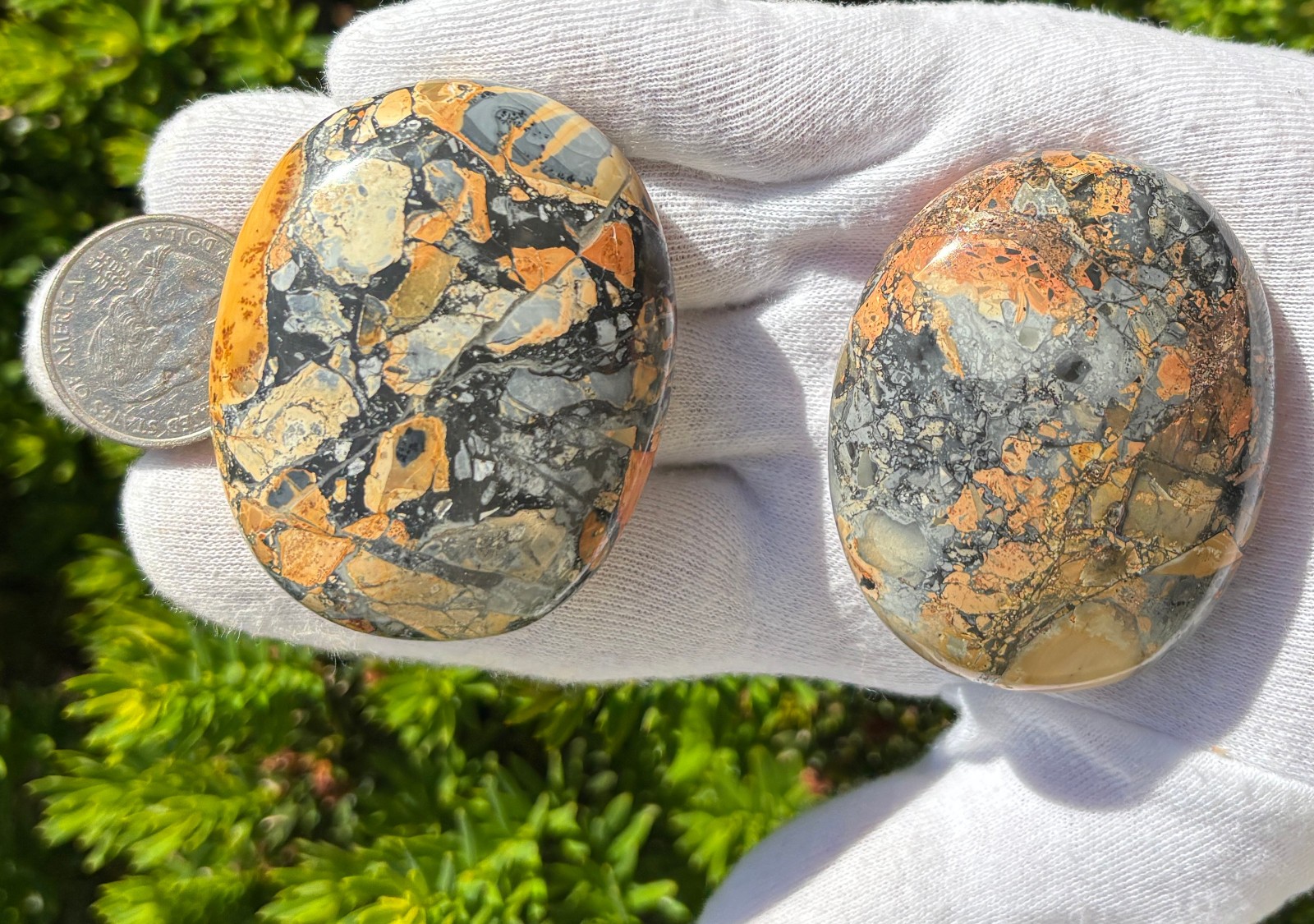 USA SALE SEE VIDEO 195g LOT MALIGANO JASPER PALMSTONES PALM STONES PALM STONE