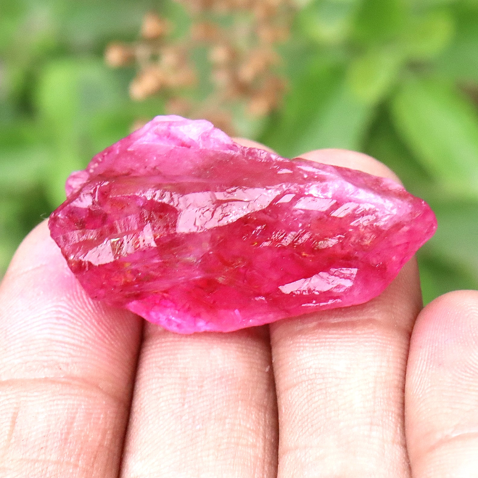 84 Ct Natural Pink Sapphire Rough Uncut Shape Certified Loose Gemstone