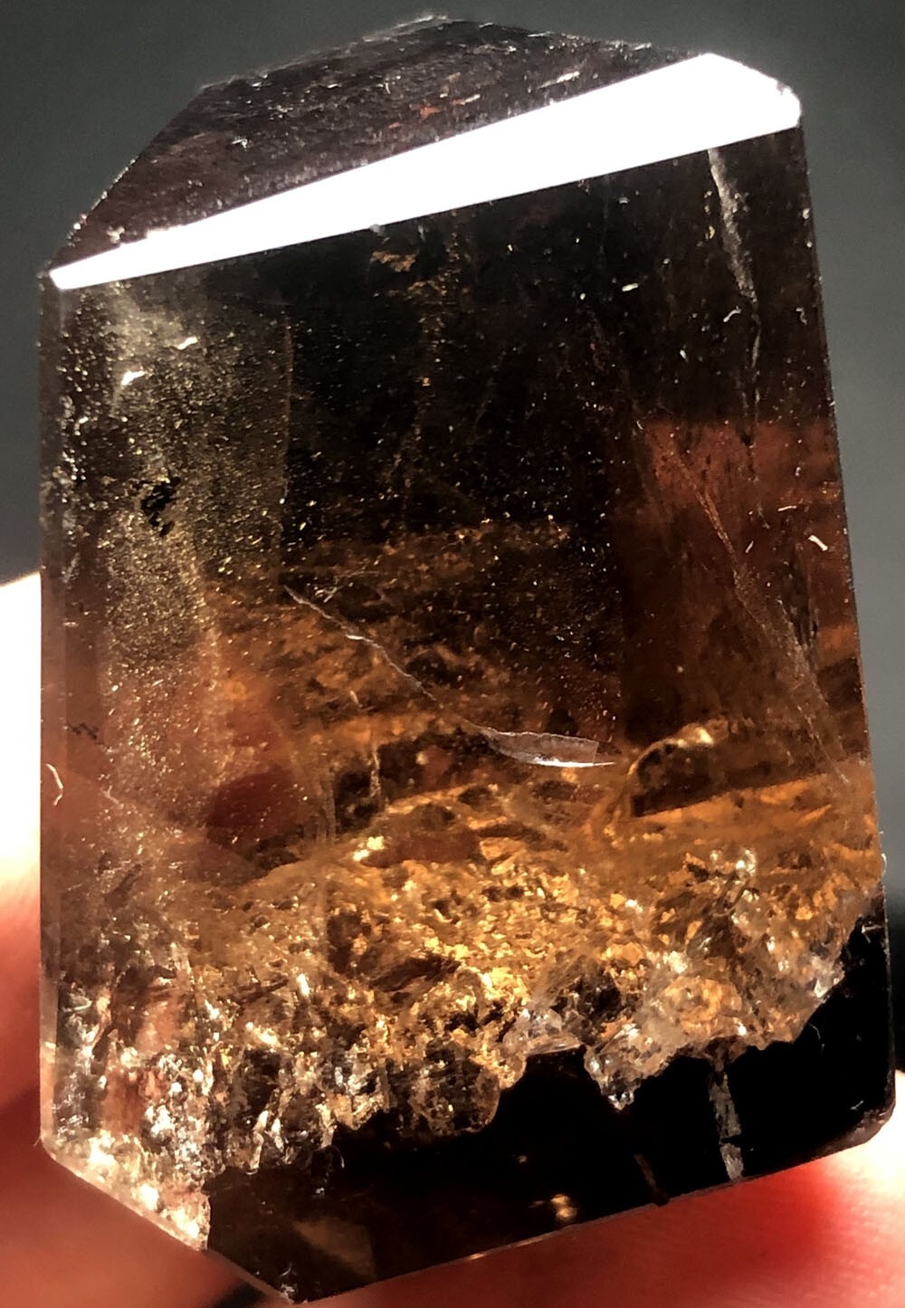 39g Glassy Natural Clear SMOKY Quartz Crystal Polished &Support detection r14