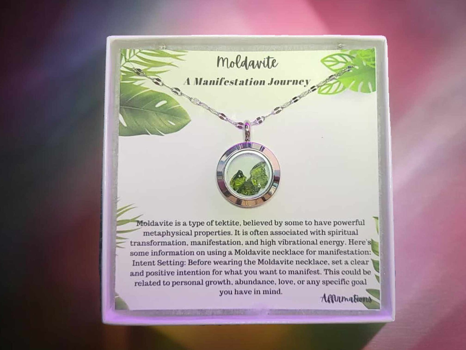 Ready To Gift, Moldavite Necklace 18 Inches, with Gift box