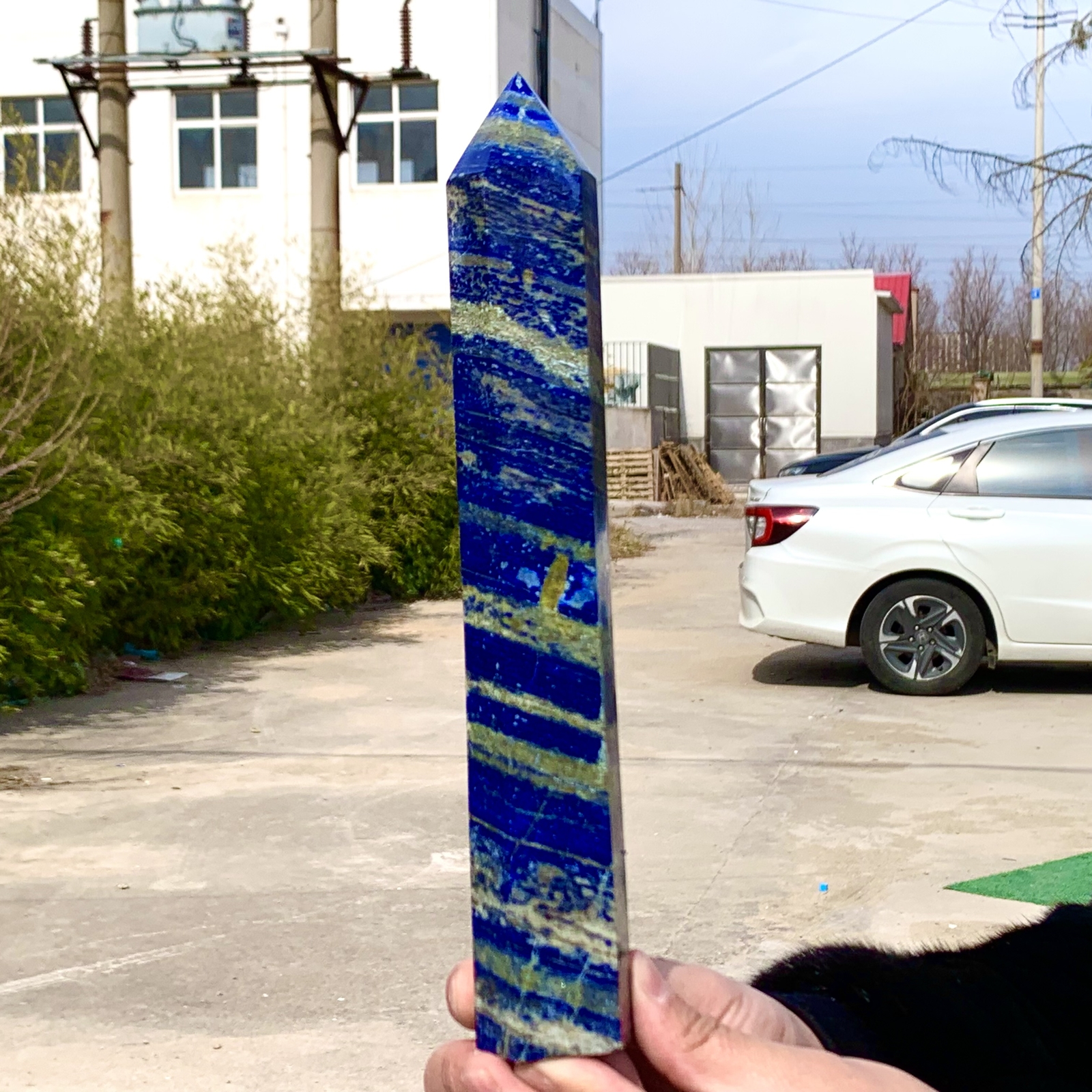 2.24LB Lapis lazuli quartz crystal obeliskpoint wand aura healing